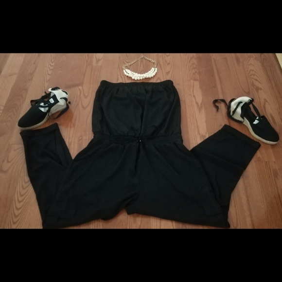 New York & Company Black Strapless Jumpsuit - Picture 2 of 3